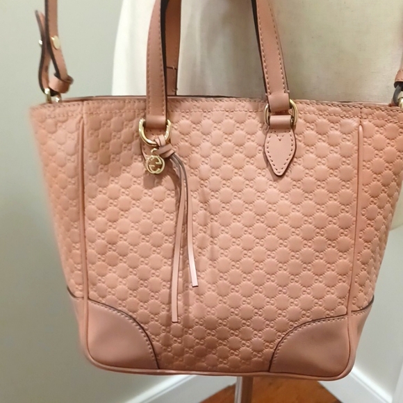 Gucci micro Guccissima bag Bree pink monogram GG crossbody bag - Picture 9 of 15